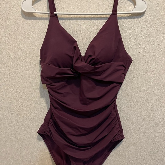 Popilush Ruched One Piece Shape-wear Bodysuit/Swimsuit - Small